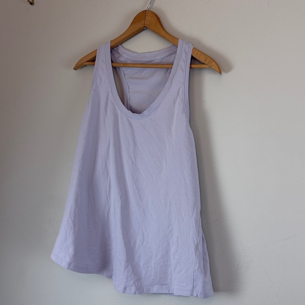 Lululemon Lilac Cotton Tank Top Racerback Size 6–8 T-Shirt Material